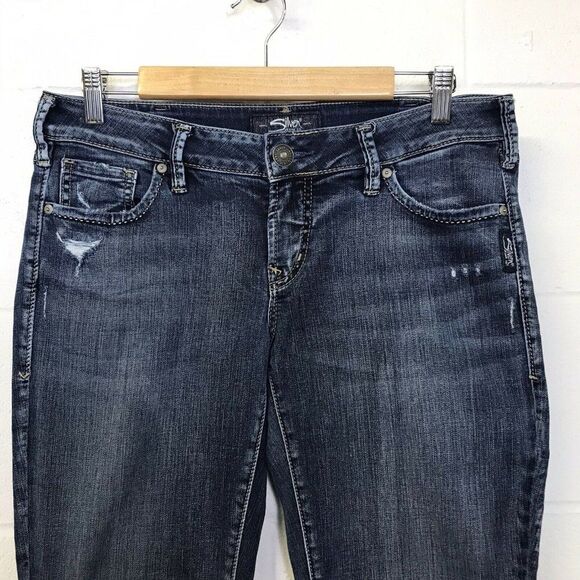 Silver Jeans Womens Berkley Slim Boot Low Rise Distressed Medium Wash Size 30/31 - Picture 3 of 11